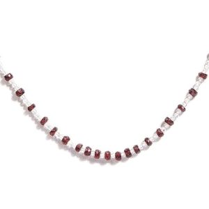 Gempro Genuine Gemstones Export Quality Topaz and Red Garnet Sleek Necklace for Women