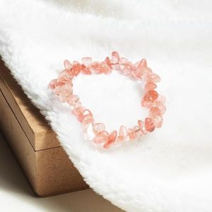 Gempro Watermelon Quartz Chips Gemstone Bracelet  Search this page