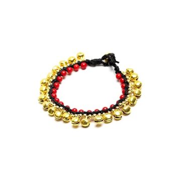 Gempro Gems Jewelry Genuine Red Agate Beads With Bells Designer Fashion Gemstones Bracelet For Women
