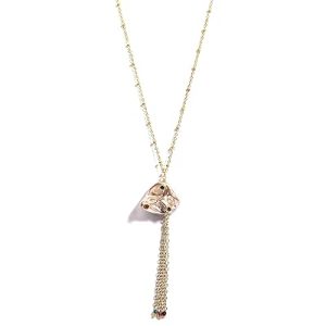 Gempro Genuine Baroque Pearl Golden Chain Tassel Necklace for Women