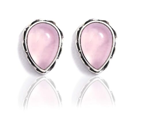Gempro 925 Silver Certified Rose Quartz Gemstone Stud Earrings for Women - Image 4