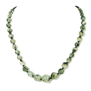Gempro Genuine Green Quartz Graduated Necklace for Women
