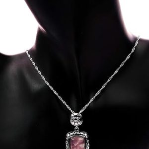 Gempro Genuine Cushion Cut Gemstones Chain Pendant Necklace for Women