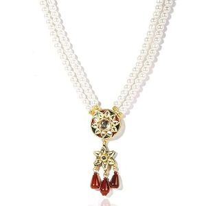 Gempro Carnelian Gemstones Pearls Ethnic Necklace for Women