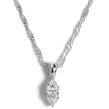 Gempro Marquise Cut Solitaire Pendant Necklace for Women