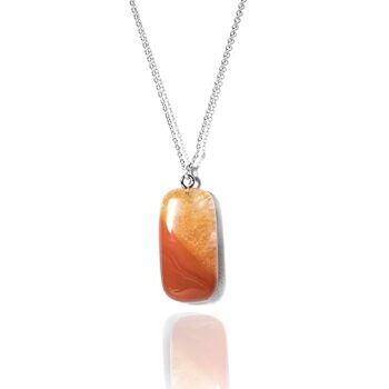Gempro Genuine Agate Bar Chain Pendant Necklace for Women