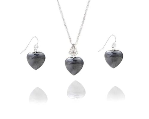 Gempro Perfect Valentine Gift Heart Pendant Earring Set for Women - Image 2