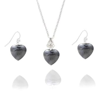 Gempro Perfect Valentine Gift Heart Pendant Earring Set for Women