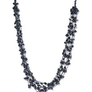Gempro Gems Jewelry Genuine Onyx Gemstones Multi Strand Chips Designer Fashion Necklace for Women