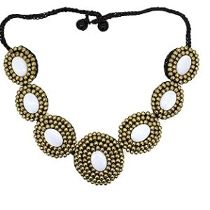 Gempro Gems Jewelry Genuine Jade Oval Beads Bib Designer Fashion Gemstones Necklace for Women  Search this page