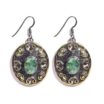 Gempro 925 Silver Certified Emerald Gemstone Royal Earrings for Women
