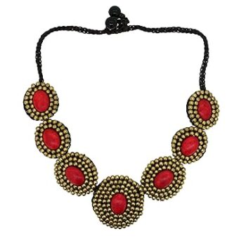 Gempro Jewelry Genuine Howlite Bib Designer Fashion Gemstones Long Necklace for WomenAdd a touch of bohemian elegance to your jewelry collection with this Genuine Howlite Bib Designer Fashion Gemstones Long Necklace. This stunning piece features genuine howlite gemstones arranged in a beautiful bib-style design, offering a chic and distinctive look that will elevate any outfit. The long necklace design provides versatile styling options—wear it long for a relaxed, layered vibe or double it for a more dramatic, statement-making effect.