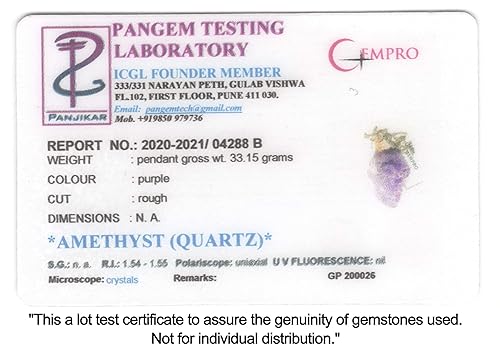 Gempro Genuine Raw Amethyst Gemstone Electroplated Silver Chain Pendant for Women - Image 2