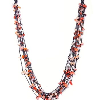 Gempro Genuine Carnelian Gemstone Layered Necklace Women