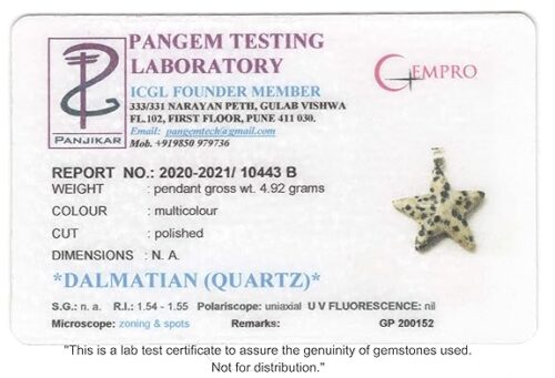 Gempro Genuine Dalmatian Gemstone Silver Chain Star Pendant Necklace for Girls, White & Black - Image 4