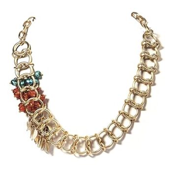 Gempro Genuine Gemstone Turkey Gold Carnelian Grape Vine Necklace for Women