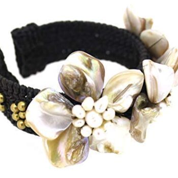 Gempro Fresh Water Pearls Floral Hand Made Adjustable Cuff Bracelet for Women