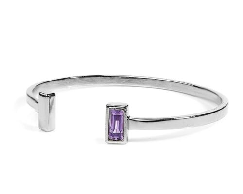 Gempro Certified Amethyst Rhodium Plated Anchor Bracelet for Men - Image 4
