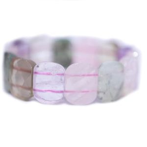 Gempro Handcrafted Genuine Gemstones Multi Color Quartz Stretched Bracelet For Women and Girls Perfect Gifts
