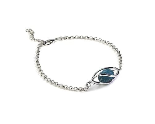 Gempro Certified Raw Apatite Gemstone Cage Bracelet for Women