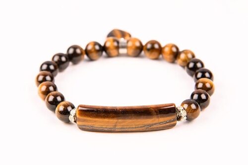 Gempro Natural Tiger's Eye Gemstone Healing Bracelet for Unisex, Free Size - Image 3