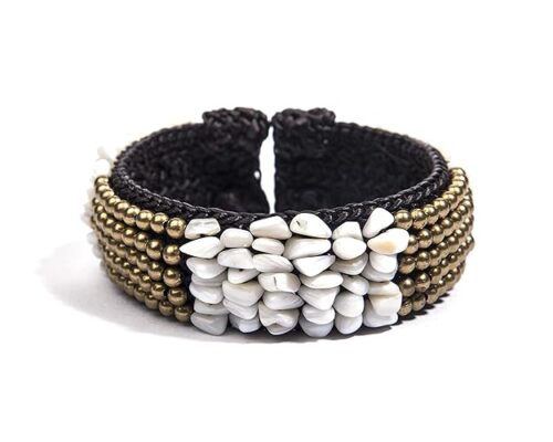 Gempro Genuine White Agate Gemstone Statement Bracelet Women