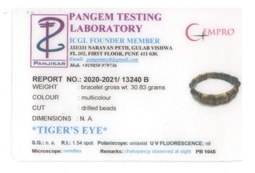 Gempro Natural Tiger's Eye Export Quality Stretch Bracelet (Unisex) - Image 3