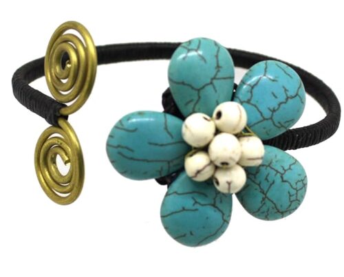 Gempro Gems Jewelry Genuine Turquoise Gemstones Flower Wired Designer Fashion Bracelet for Women - Image 2