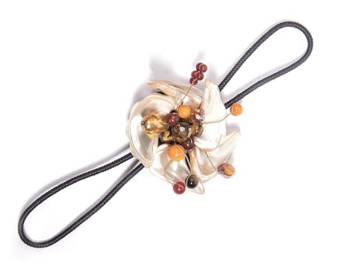 Gempro Genuine Carnelian Jade Gemstone Crystal Shell Tribal Flower Bracelet for Women
