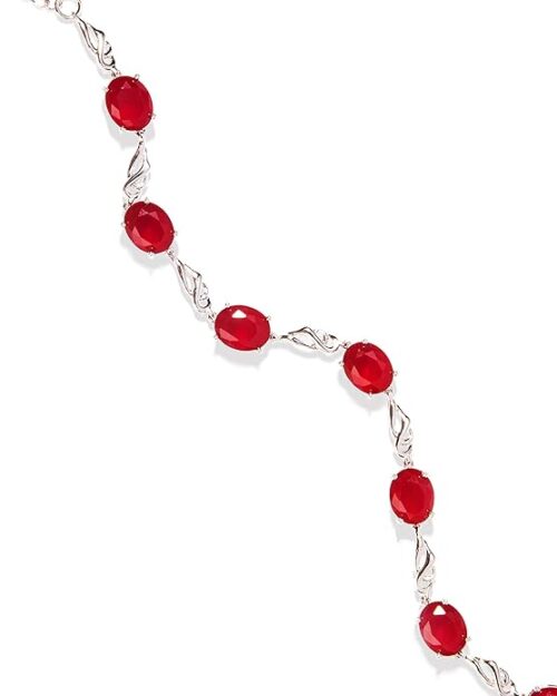 Gempro Gemstones Jewelry Genuine Red Quartz Stylish Stationed Bracelet for Women and Girls - Image 4