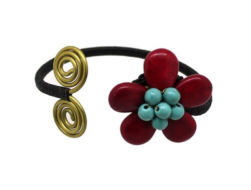 Gempro Gems Jewelry Howlite Floral Wired Designer Fashion Gemstones Bracelet for Women