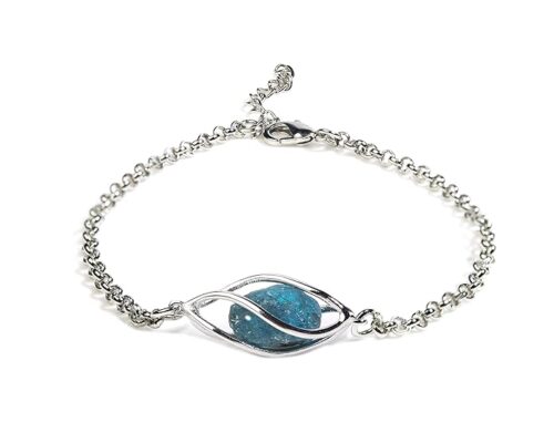 Gempro Certified Raw Apatite Gemstone Cage Bracelet for Women - Image 2