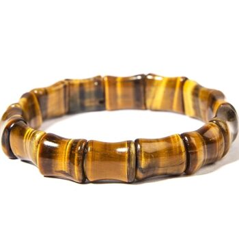 Gempro Natural Tiger's Eye Gemstone Healing Bracelet for Unisex, Free Size