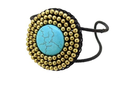 Gempro Gems Jewelry Genuine Turquoise Gemstones Oval Wired Designer Fashion Bracelet for Women