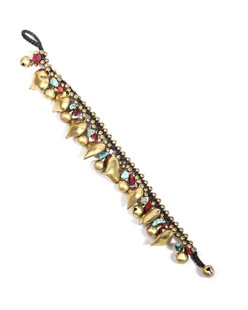 Gempro Heart Charm Golden Tribal Bracelet for Women - Image 4