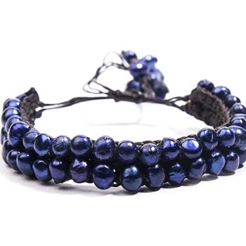 Gempro Genuine Blue Fresh Water Pearl Tribal Bracelet for Women