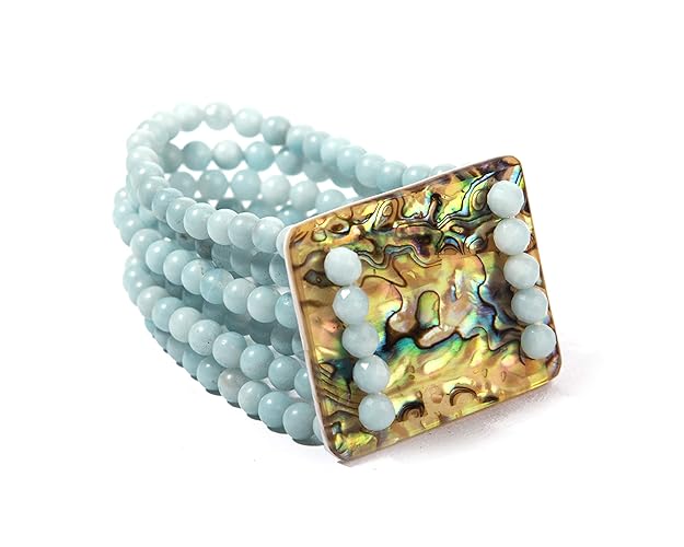 Gempro Genuine Export Quality Amazonite Gemstone 6 Layered Designer Bracelet for Women - Image 5