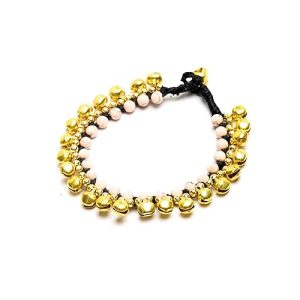 Gempro Gems Jewelry Genuine Howlite Beads With Bells Designer Fashion Gemstones Bracelet For Women