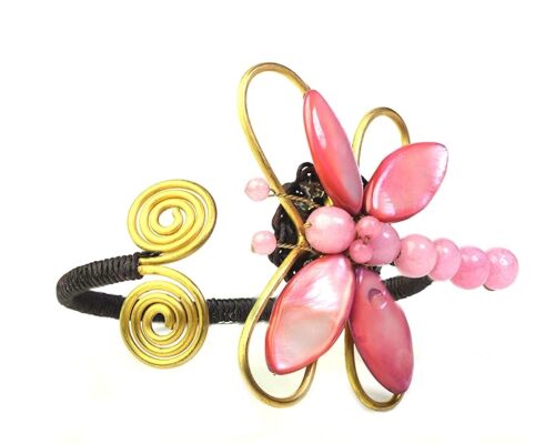Gempro Valentine's Butterfly Rose Quartz Adjustable Bracelet for Women - Image 6