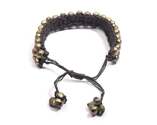 Gempro Genuine Green Fresh Water Pearl Tribal Bracelet for Women - Image 3