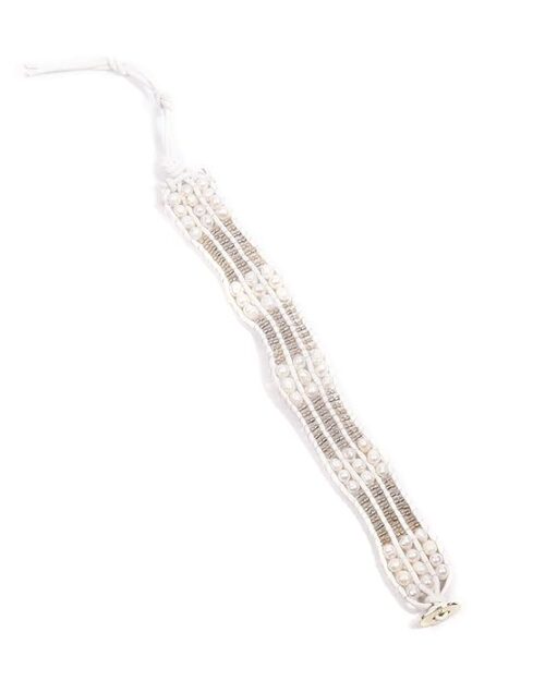 Gempro Genuine Fresh Water Pearl Tribal 3 Layered White Cord Bracelet for Women - Image 3