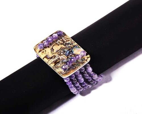 Gempro Natural Amethyst Gemstone 6 Layers Designer Bracelet for Women - Image 5