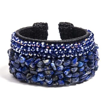 Gempro Genuine Lapis Lazuli Gemstone Statement Bracelet Women