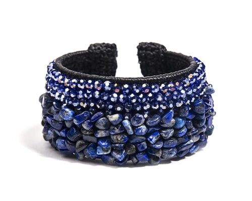 Gempro Genuine Lapis Lazuli Gemstone Statement Bracelet Women