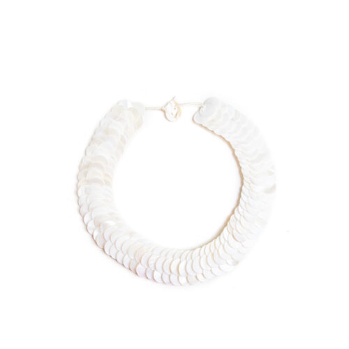Gempro Gemstone White Mother of Pearl Necklace Natural Shells Earthy Colors Hand Made Jewelry - Image 2