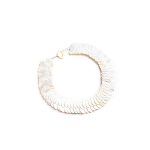 Gempro Gemstone White Mother of Pearl Necklace Natural Shells Earthy Colors Hand Made Jewelry - Image 3