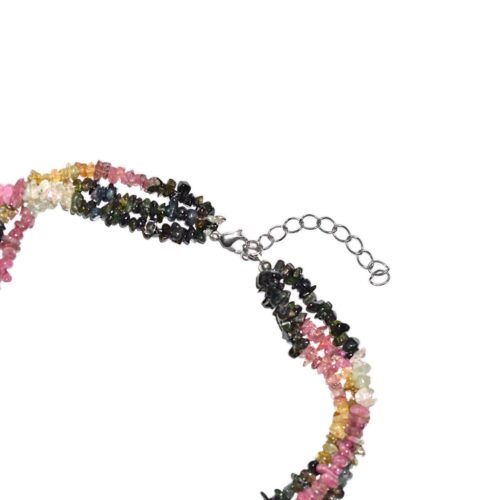 Gempro Multi Color Tourmaline 3 Layering Chips Necklace Gift for Her - Image 3