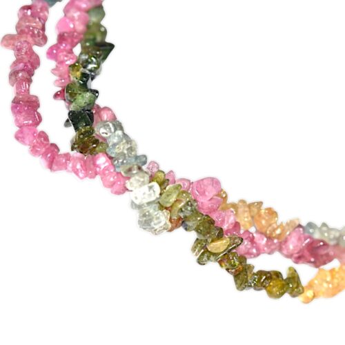 Gempro Multi Color Tourmaline 3 Layering Chips Necklace Gift for Her - Image 4